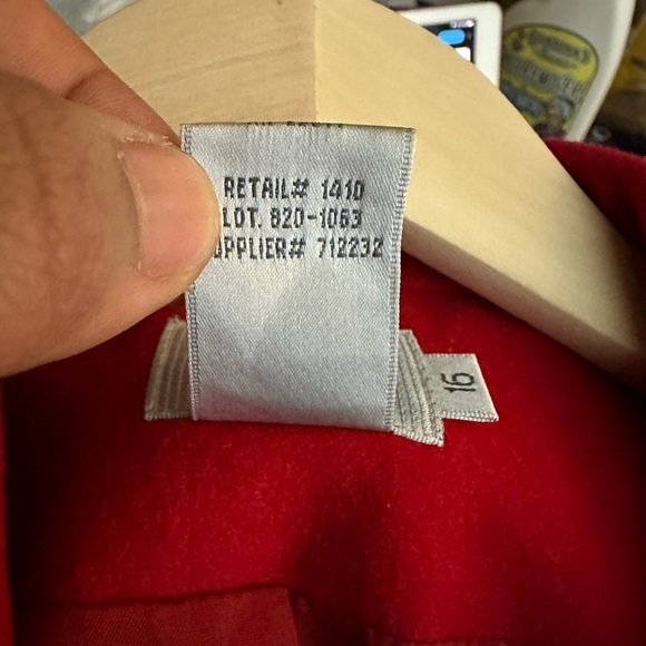 Jacqueline Ferrar Women Vintage Red Cashmere & Wool Blend Blazer with Belt Sz.16 - Picture 6 of 13